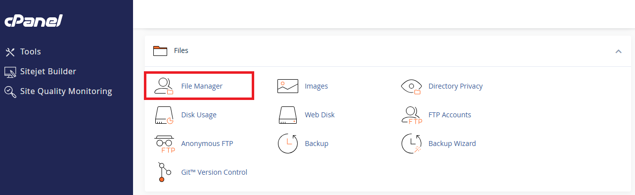 باز کردن فایل منیجر