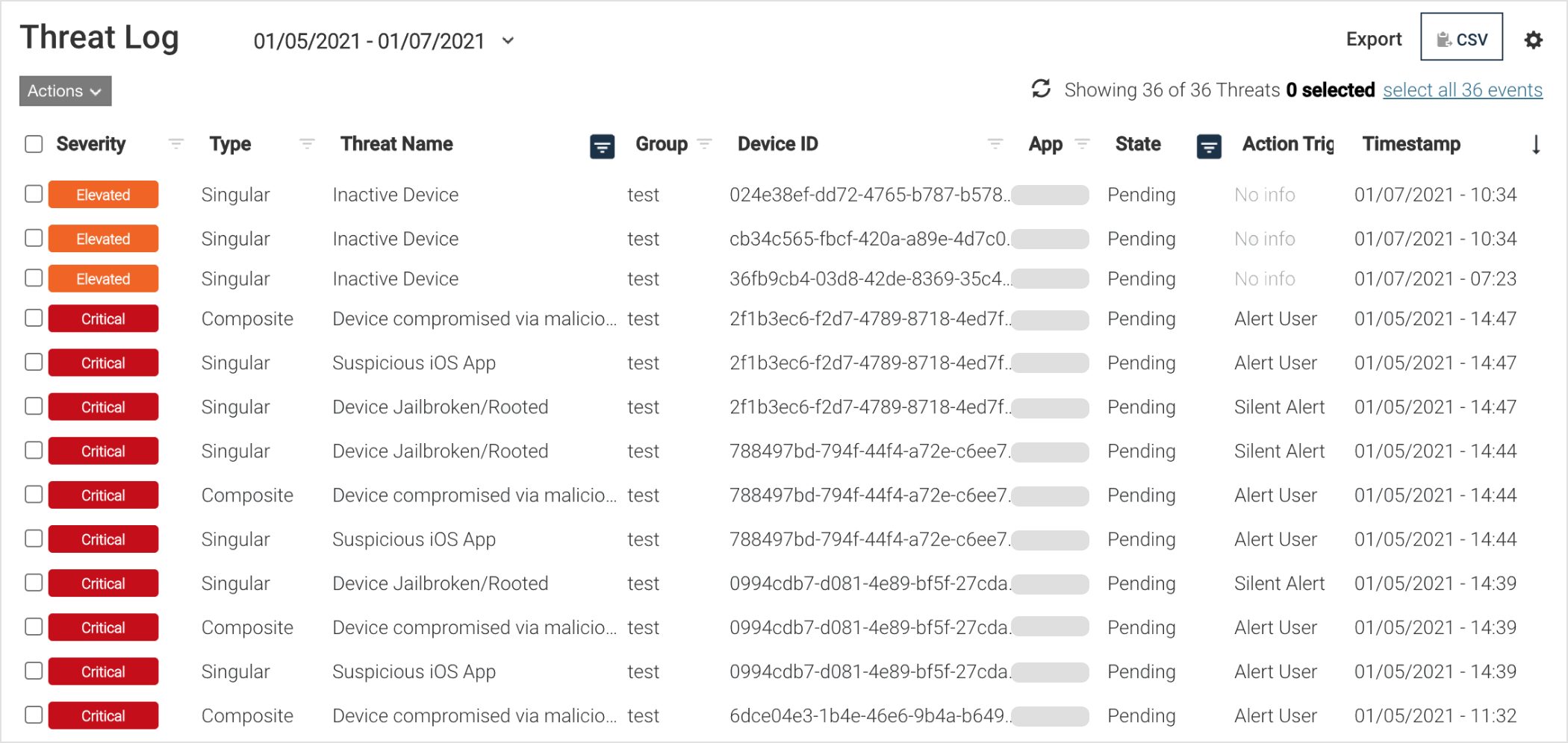 Threat
Log