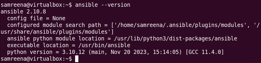 ansible version